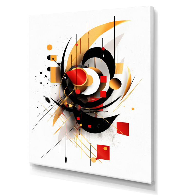 Symphonie abstraite rouge et noire sur toile, Toile tendue, 32" H x 16" W