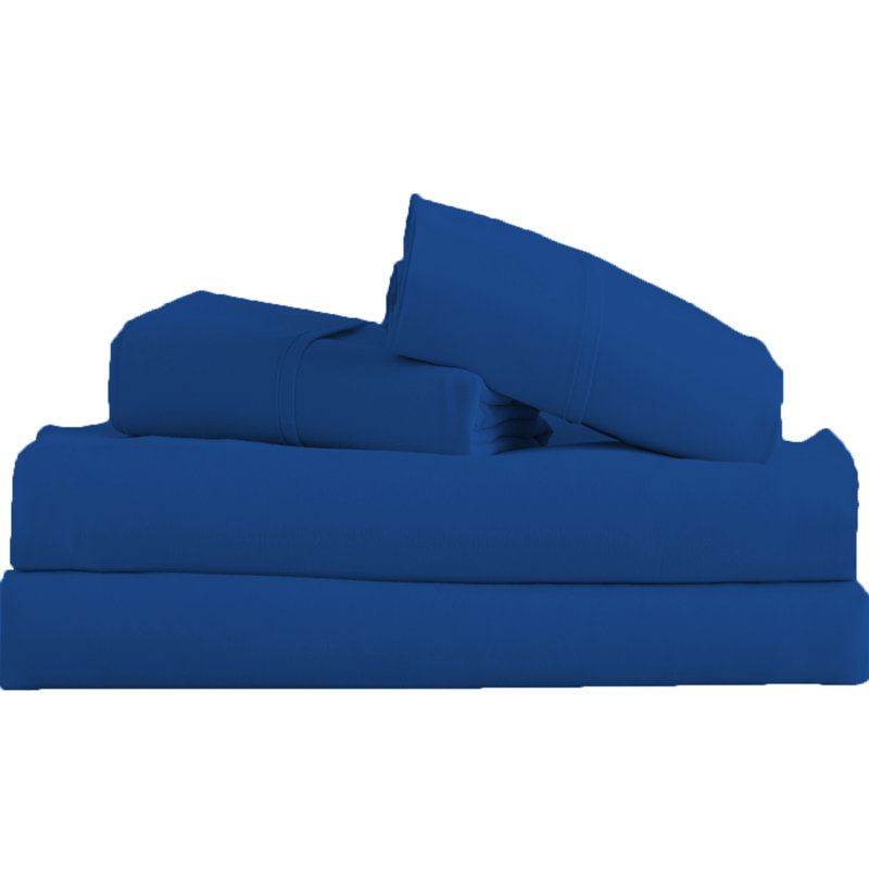 Ensemble de draps Signature Series, Indigo, Ensemble de draps pour lit simple avec un drap-hou