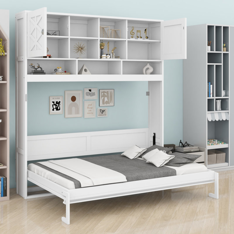 Space-Saving Murphy Bed with Shelves