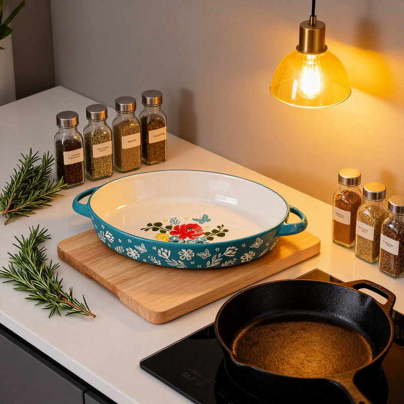 Plat à gratin ovale en céramique, 1 paquet (turquoise)