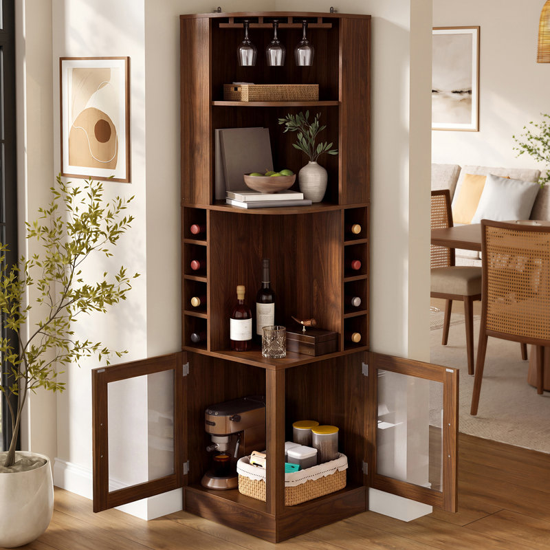 Meuble-bar de coin de style ferme, Walnut