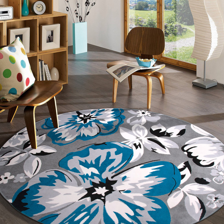 Rooshi Moroccan Blue/Gray/Ivory Area Rug