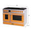 Combo four autoportant au gaz de 48 po Akicon, comprenant 8 brûleurs scellés, four à convection rapide de 6,7 pieds cubes, combustible convertible (NG / LP), grille en fonte durable (Tostosa1)-113304197-113304195