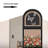 Mid-Century Style Sliding Pegboard Dressing Mirror-111019834