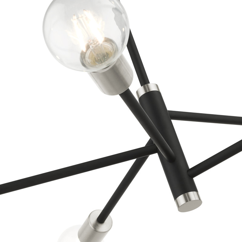 Lustre linéaire moderne à 5 lumières Luvonne, Noir