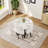 5PCS Rustic Breakfast Nook Dining Set, Faux Marble Triamine Top Round Dining Table With 4 PU Leather Chairs-795291222