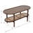Arzate Solid Wood Oval Coffee Table with Rattan Shelf Single Coffee Table for Bedroom Small Space-937453787