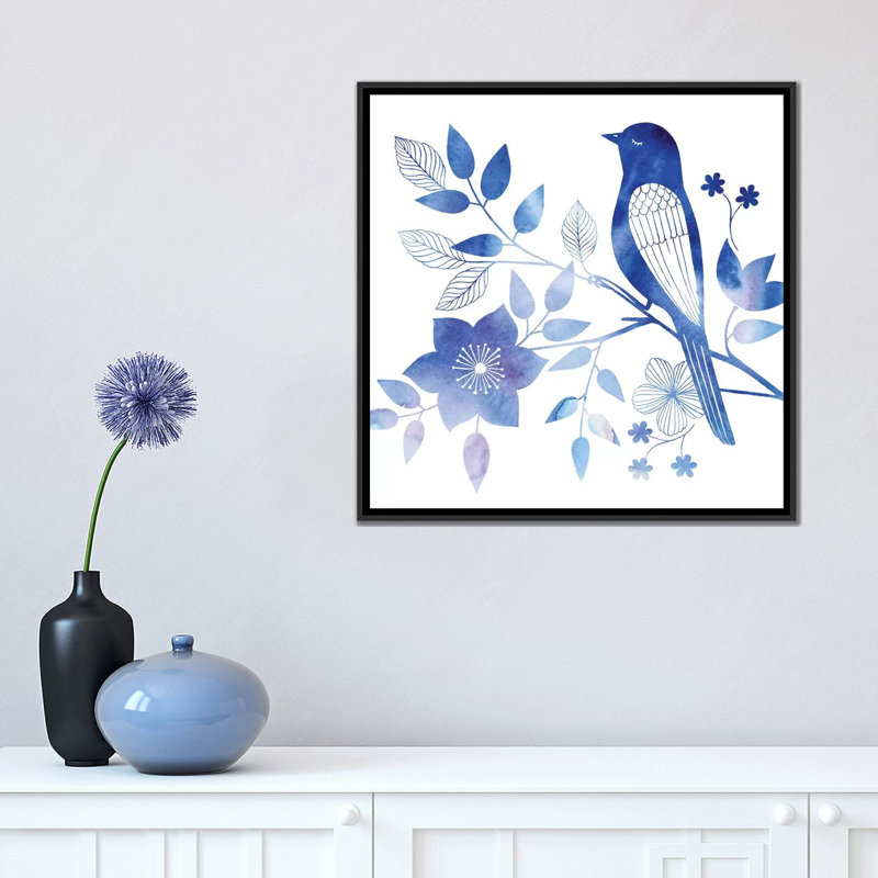 « aviaire twilight i », impression sur toile, H 18 po x l 18 po x P 1,5 po, Toile avec cadre noir, Pas de tapis