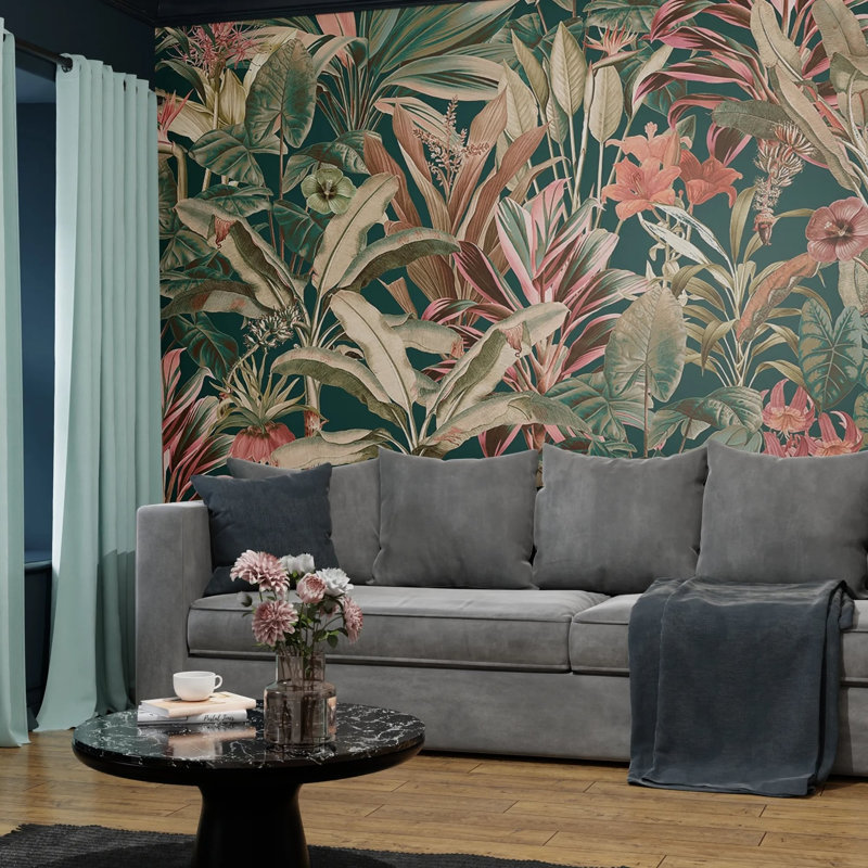 Superfresco Easy Funky Jungle Print To Order Fixed Size 2.8m x 3m Mural, Green