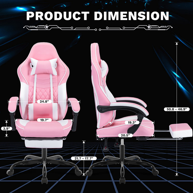 Ergonomic Video Gamer Chairs,Computer Gaming Chairs With Massage Lumbar Support And Footrest,Racing Style Computer Chair Adjustable Headrest