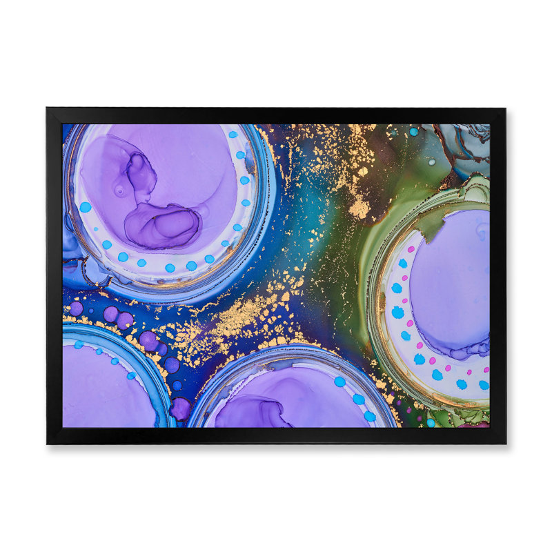 «Mauve et or», reproduction d'art sur toile, H 31,5 po x l 41,5 po, Cadre photo noir