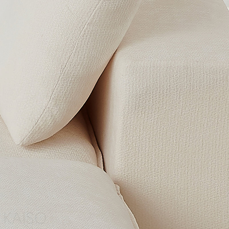 Canapé modulaire en forme de U Boneless, canapé 3 places avec repose-pieds, Chenille blanche
