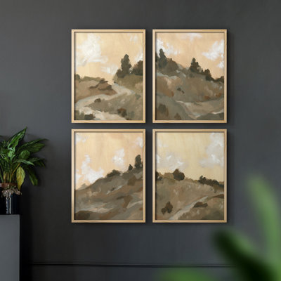 Stone Brush II Framed Print - Set of 4