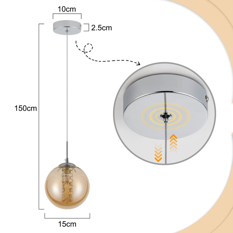 1-Light Amber Pendant