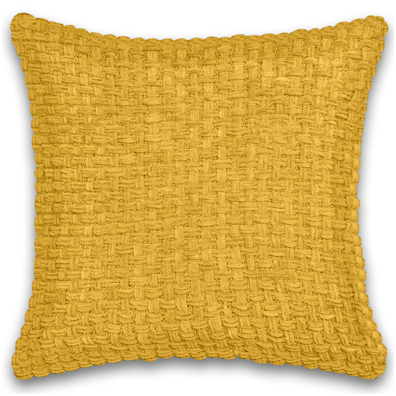 Chenille Cotton Throw Pillow, Dijon