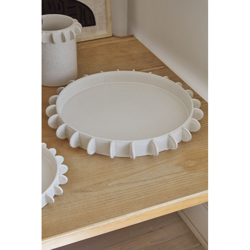Archbold Ceramic Tray, 2.25" H  x 22" W x 22" D