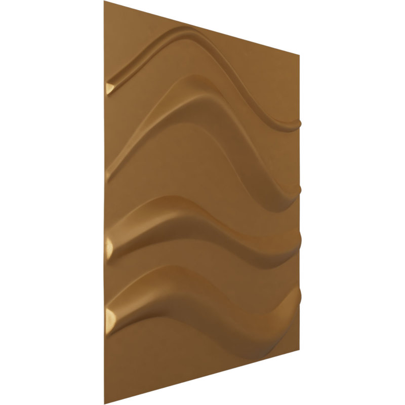 Panneau mural décoratif Wave EnduraWall 3D, Doré brillant