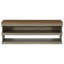 Upholstered Bench with Shelves