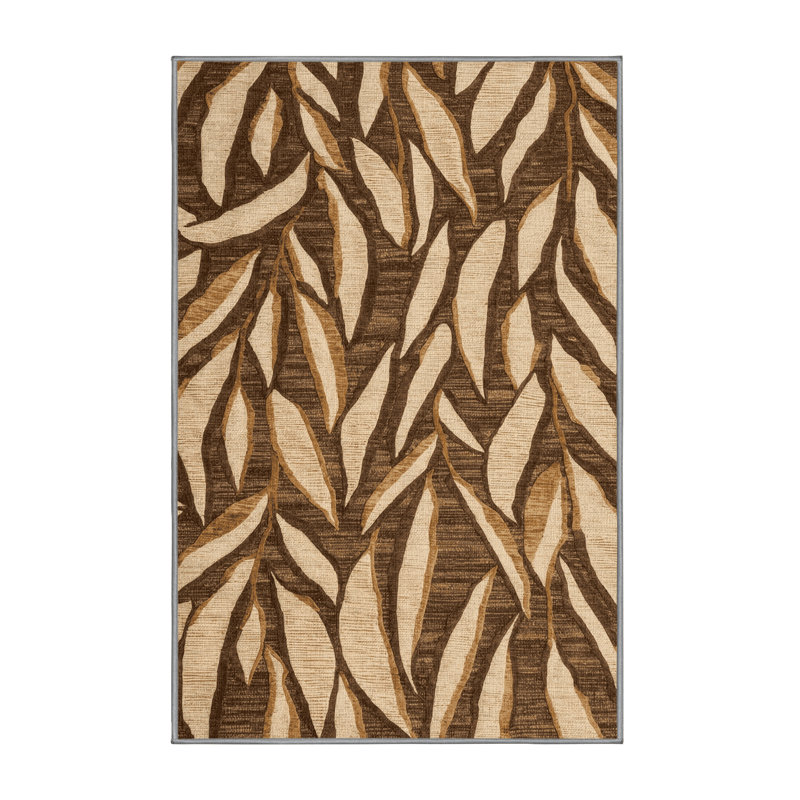 Washable Breadfruit Hawaiian Area Rug, Rectangle 3' x 5'