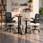 Chaise de dessin ergonomique réglable en hauteur avec soutien lombaire, chaise de bureau haute avec accoudoirs relevables, noire-85131486-85131487