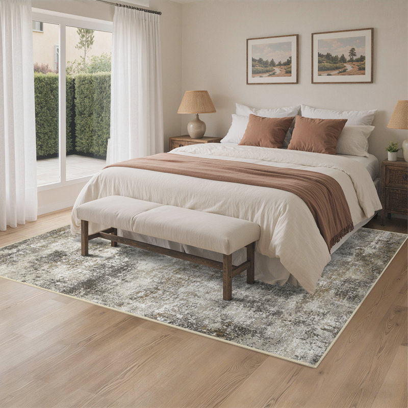 Performance Machine Washable Area Rugs, Rectangle 6' x 9', Gray