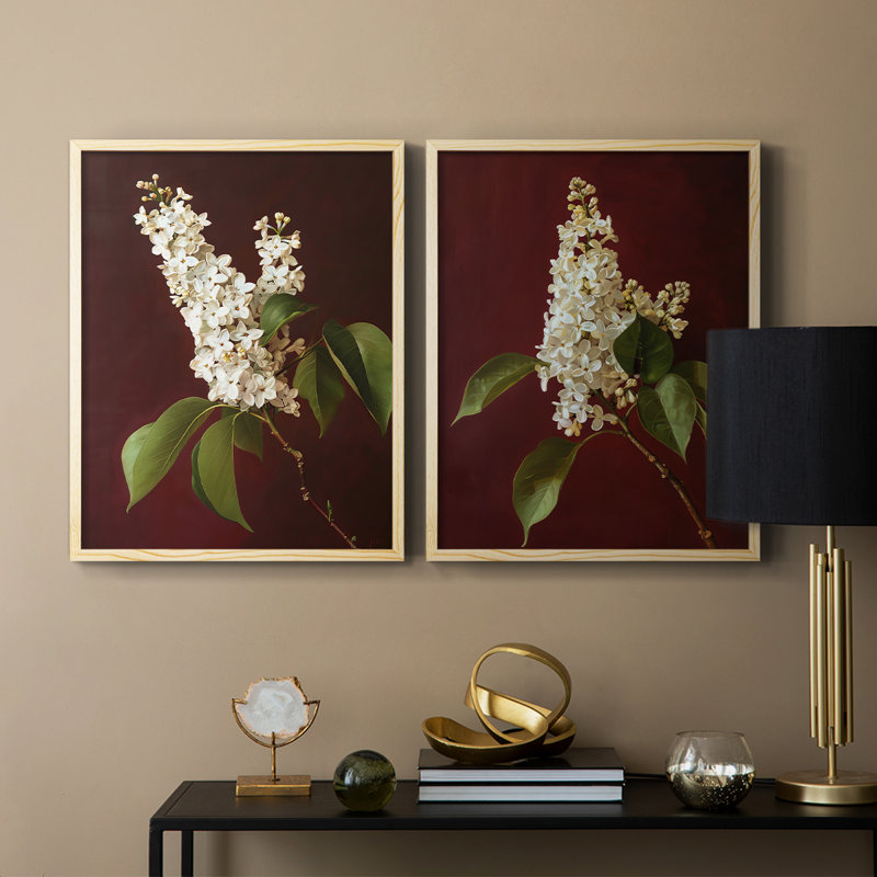 Série FLORAL CXCIX - Reproduction encadrée de qualité supérieure - prête à être accrochée - aucun clou requis - aucun clou requis