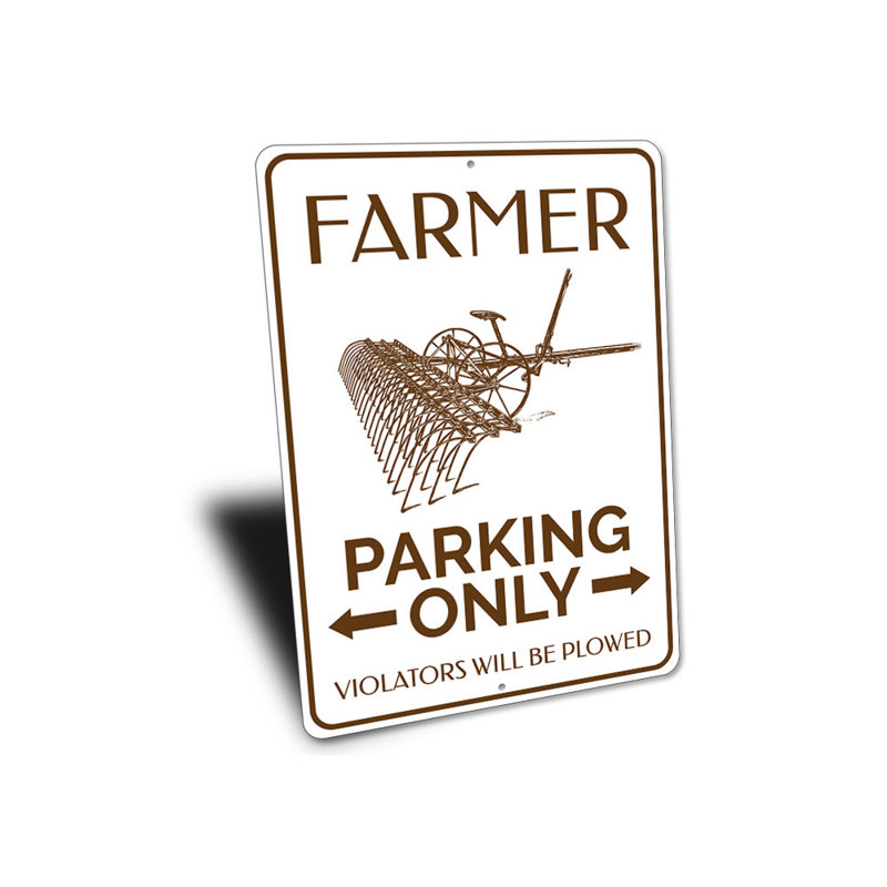 Plaque en aluminium Plow Farmer, H 14 po x l 10 po x P 0,04 po