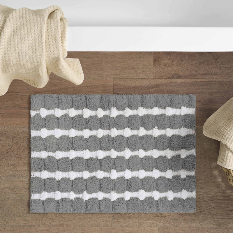 Martex Expression Sculpted Bath Rug, Gray/White