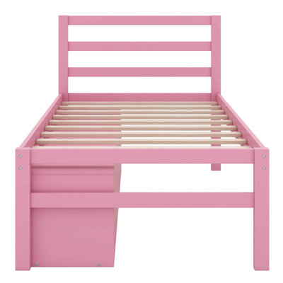 Wood Platform Bed With Removable Storage Shelves BuiltIn Two Storage Drawers For Added Convenience