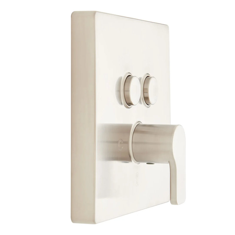 Signature Hardware Hibiscus Pressure Balance Shower Trim, Brushed Nickel