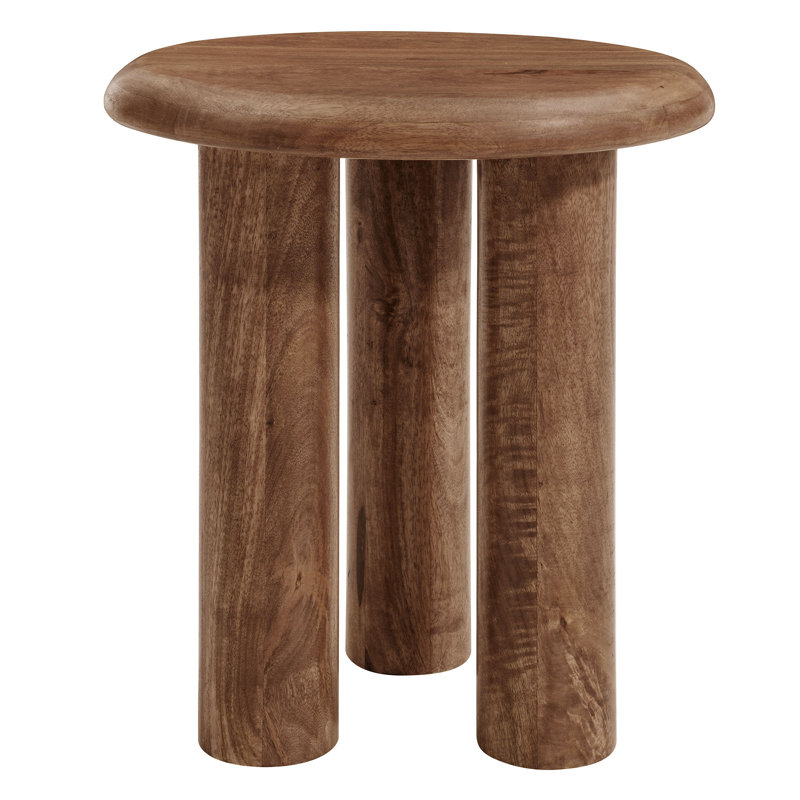 Mavina Mango Wood Side Table, Walnut