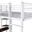 Lit mezzanine double en métal blanc avec bureau et 2 tablettes-1381704774