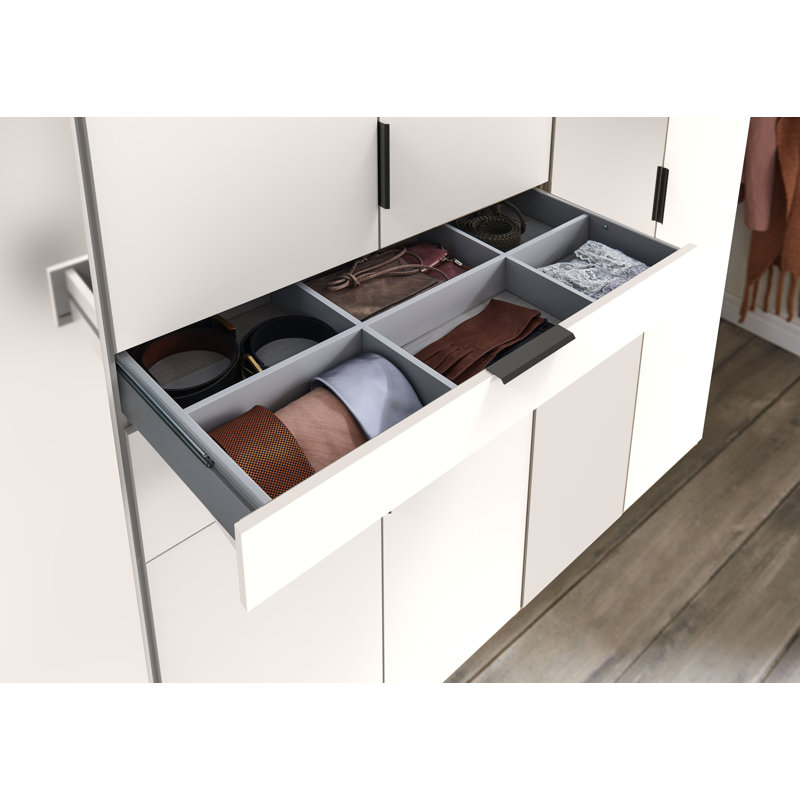 Qusai 8 Door Manufactured Wood Wardrobe, White