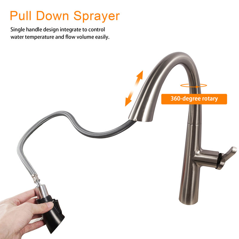 Kitchen Faucet With Pull Out Spraye,Brushed Nickel