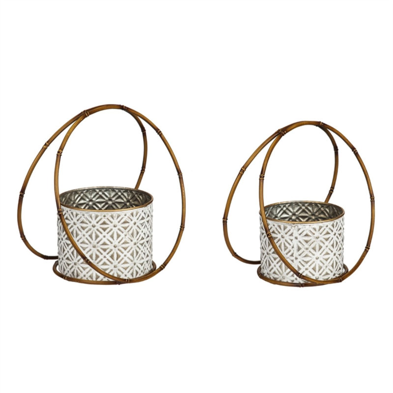 Ensemble de pots de fleurs d'intérieur / extérieur 2 pièces