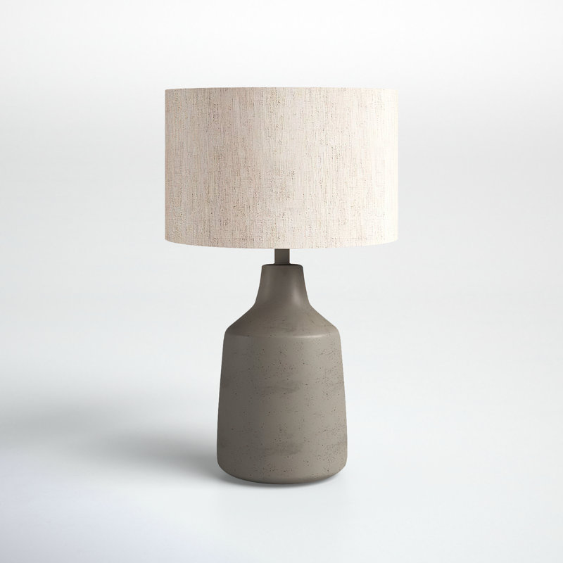 Lockwood Concrete Standard Table Lamp, Gray Base / Taupe Shade