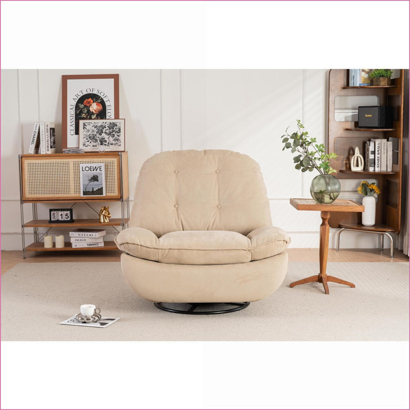 Fauteuil inclinable électrique pivotant inclinable avec port USB, Bluetooth, multifonction | Leathaire brun clair, Lin beige