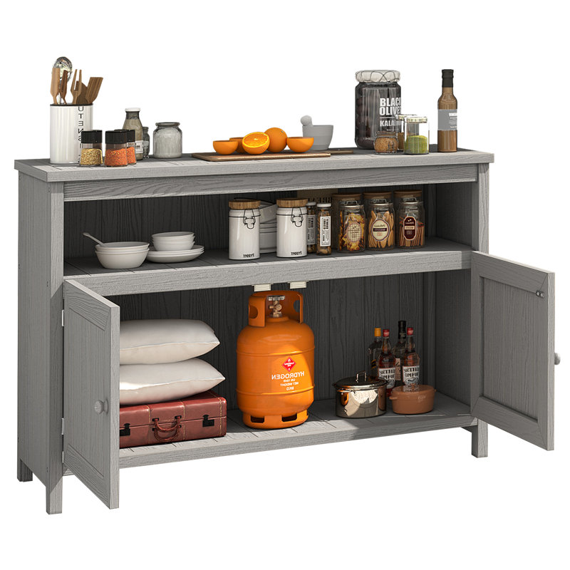 Menasseh Polyethylene Weather Resistant Outdoor Sideboard, Gray