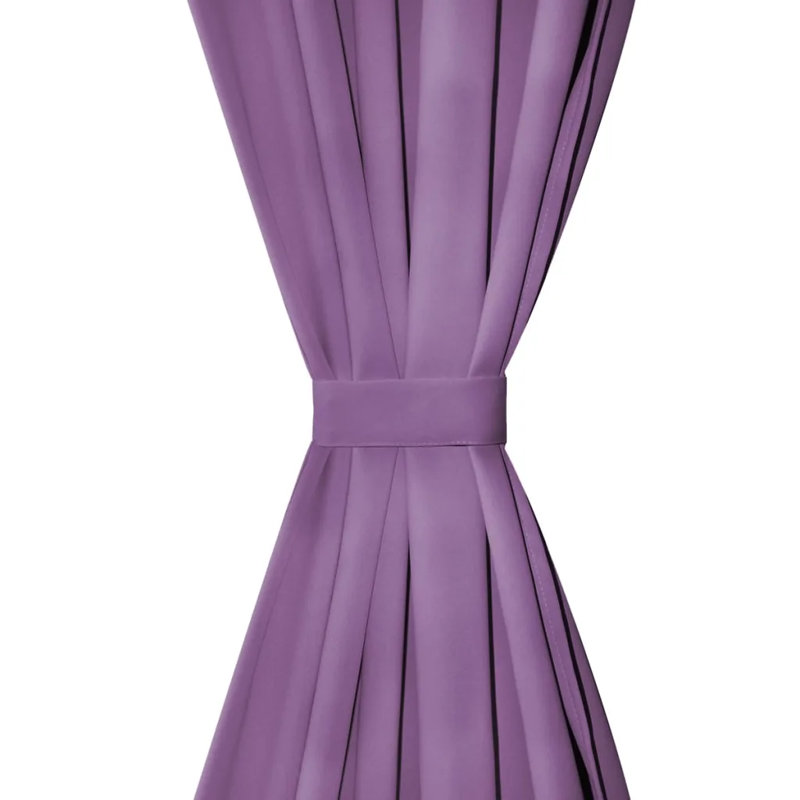 Bachar Semi Sheer Curtain Pair, 140cm Width x 225cm Drop, Lilac