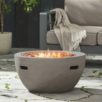 Bowl Shaped MGO 40,000 BTU Propane Fire Pit with Lightweight Concrete and Modern Design (Tank Cover not Included)