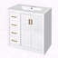 30" Freestanding Bathroom Vanity Set with Ceramic Sink and 3 Drawers-905488279