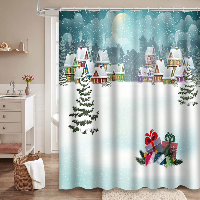 Rideau de douche Winter Village, L 72 po x l 84 po