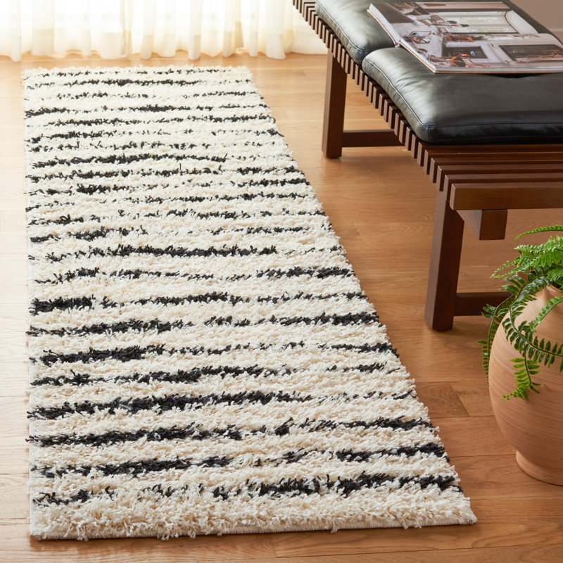 Averian Shag 603 Area Rug In Pink / Ivory, Runner 2'2" x 8'