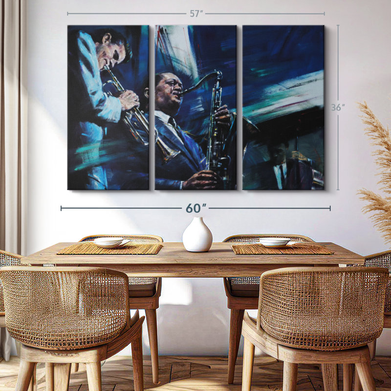 «Blue Cool Wall Art» sur toile, H 36 po x l 57 po x P 1,25 po
