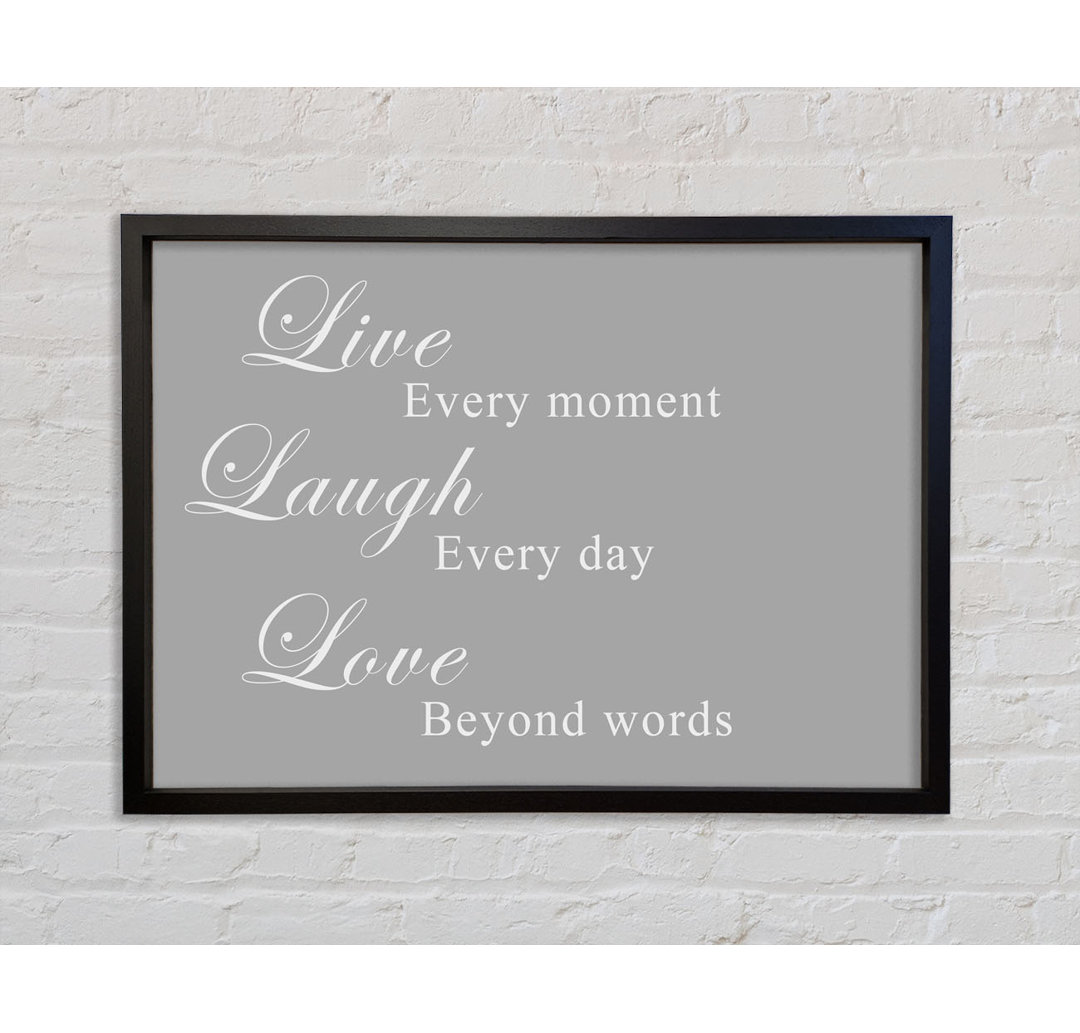 Love Quote Live Laugh Love - Single Picture Frame Typography on Canvas