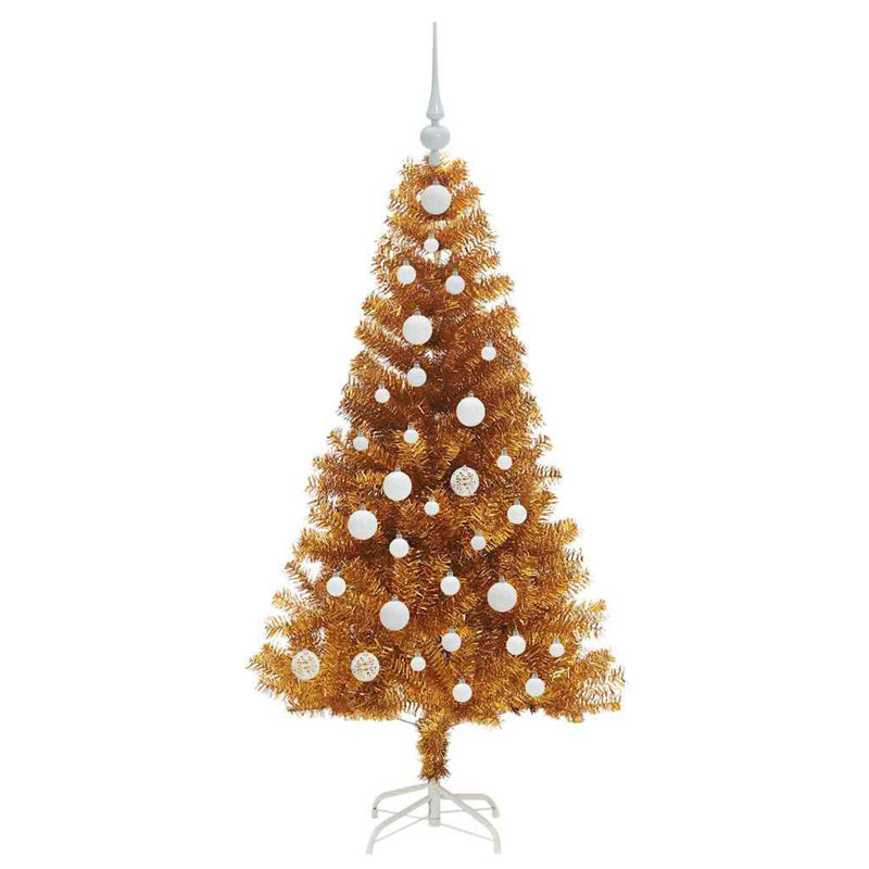 vidaXL Christmas Tree with 150 LEDs with Stand Gold PET, 3.94 ft