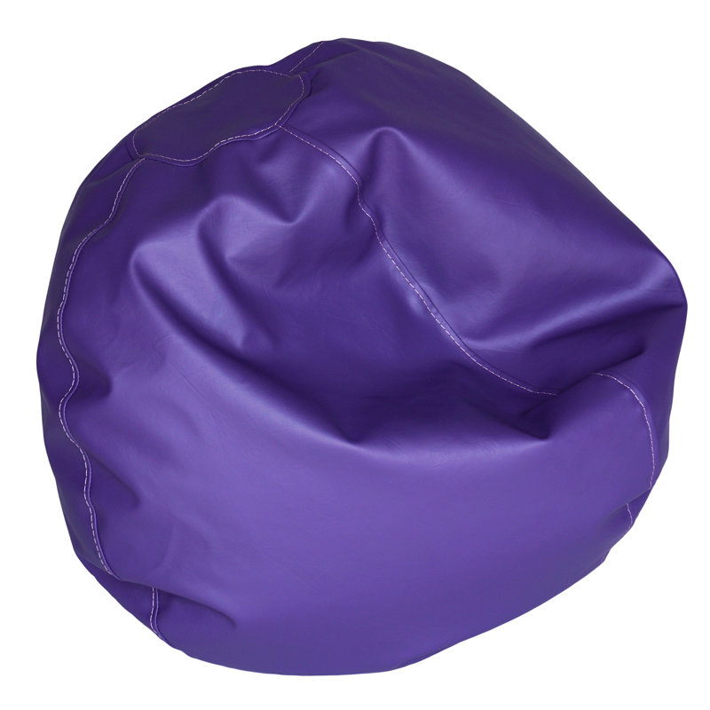 Fauteuil à billes classique en similicuir, Similicuir vinyle lavande