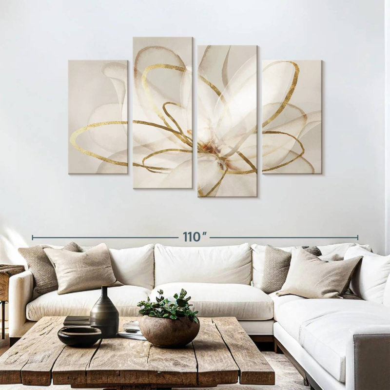" Transparent Beauty " 4 - Pieces, 54" H x 84" W x 1.25" D
