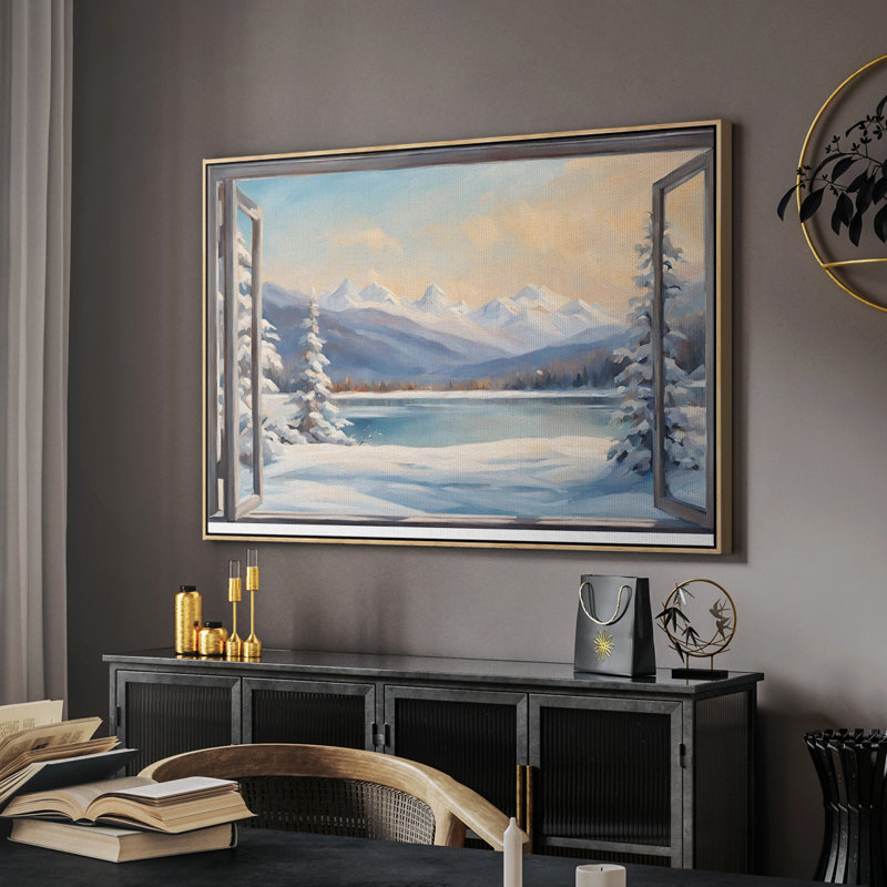 «Vintage Landscape - CCXV» sur toile, Bois naturel, H 25 po x l 37 po
