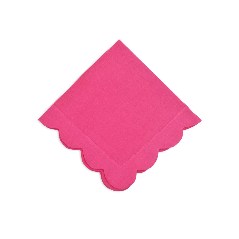 Sunflower Scallop Napkin, Fuchsia